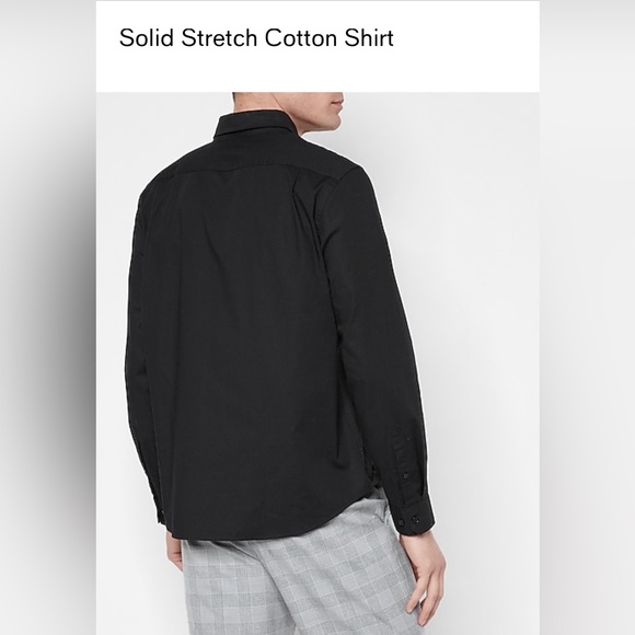 Nwt -EXPRESS SOLID STRETCH COTTON XL SHIRTCOLOR BLACK - Picture 5 of 8